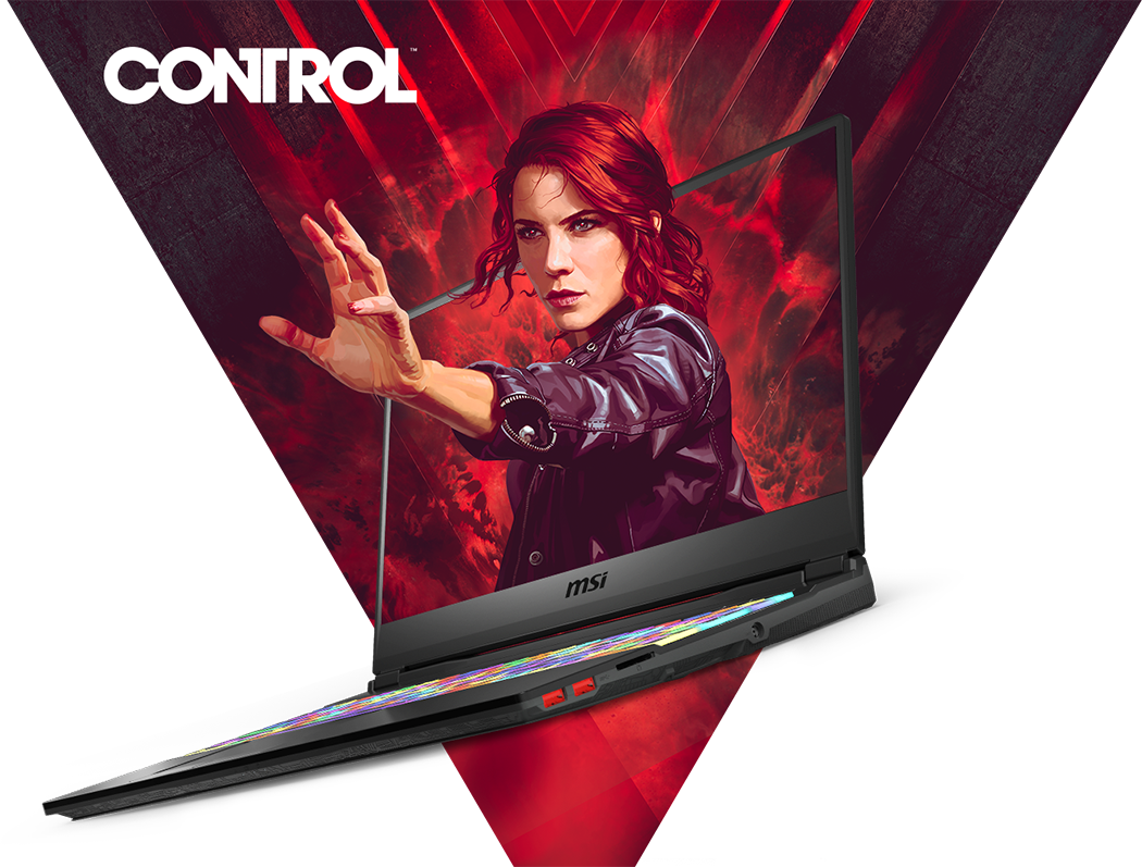 GE Raider Gaming Laptop featuring the game: Control.