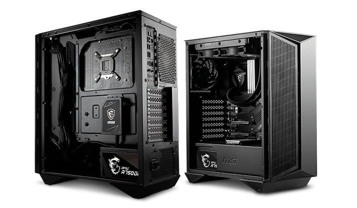 PSU cables organized in pc case.