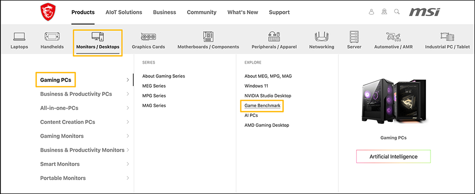 MSI Game Benchmark Tool