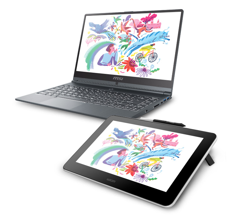 MSI Modern 14 with Wacom One.