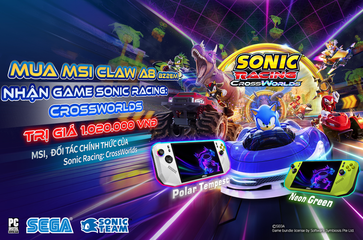 Sonic Racing Crossworlds bundle with Claw A8